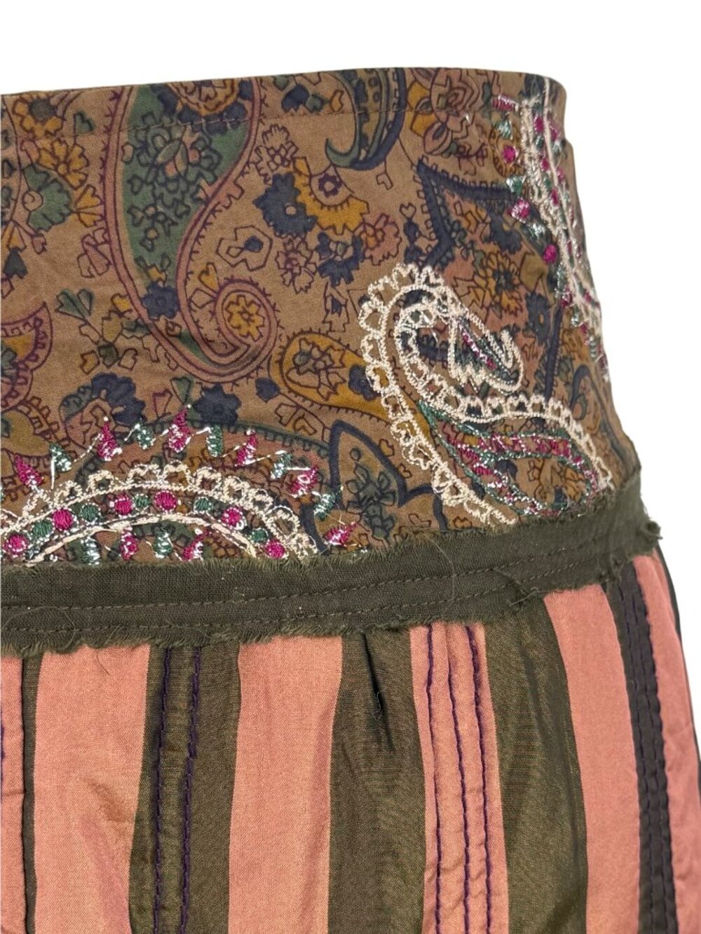 VTG 90s NWT Solstice Blazer & Tiered Skirt Set S Paisley Striped Steampunk Boho - Picture 8 of 16